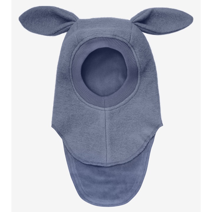 Синя вълнена качулка HUTTELIHUT за момичета, плюшена вътрешна част, дизайн с ушички, 2-4 години