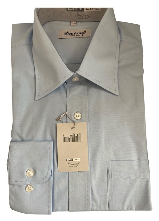 Férfi hosszú ujjú ing, kék színű, 39-40 méret, pamut-poliészter anyag