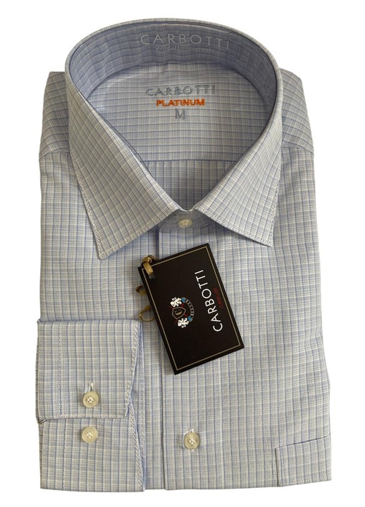 Férfi hosszú ujjú ing, fehér színű csíkokkal, M méret, pamut-poliészter anyag