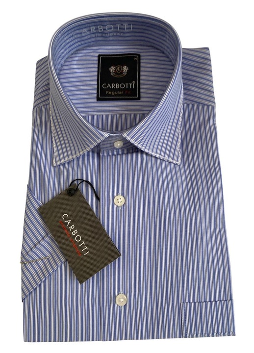 Férfi hosszú ujjú ing, csíkos kék színű, S méret, pamut-poliészter anyag