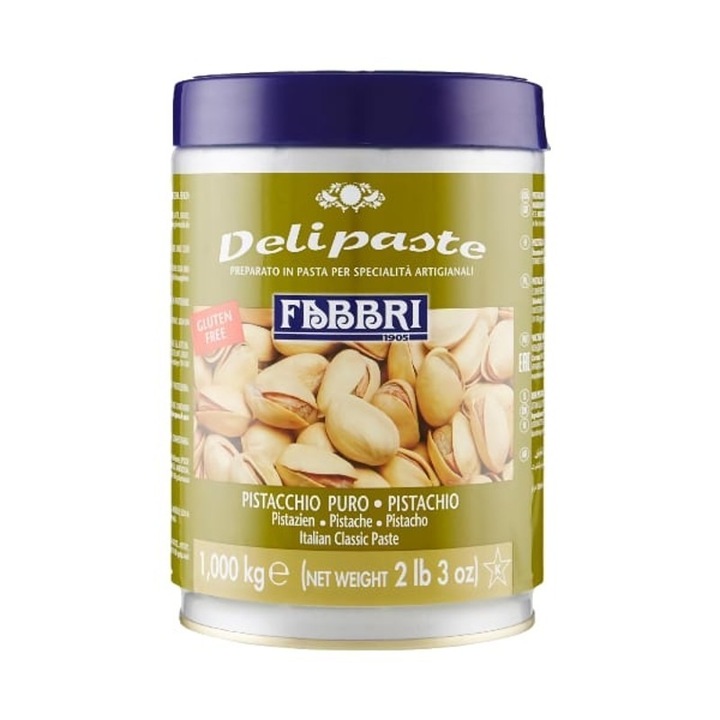 Pasta fistic concentrata 100% aromatizanta Pure 1kg crema fistic aroma naturala FABBRI DELIPASTE