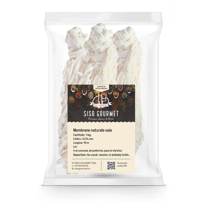 Membrane naturale oaie, Calitate AA, Calibru 22/24 mm, Lungime 90 M