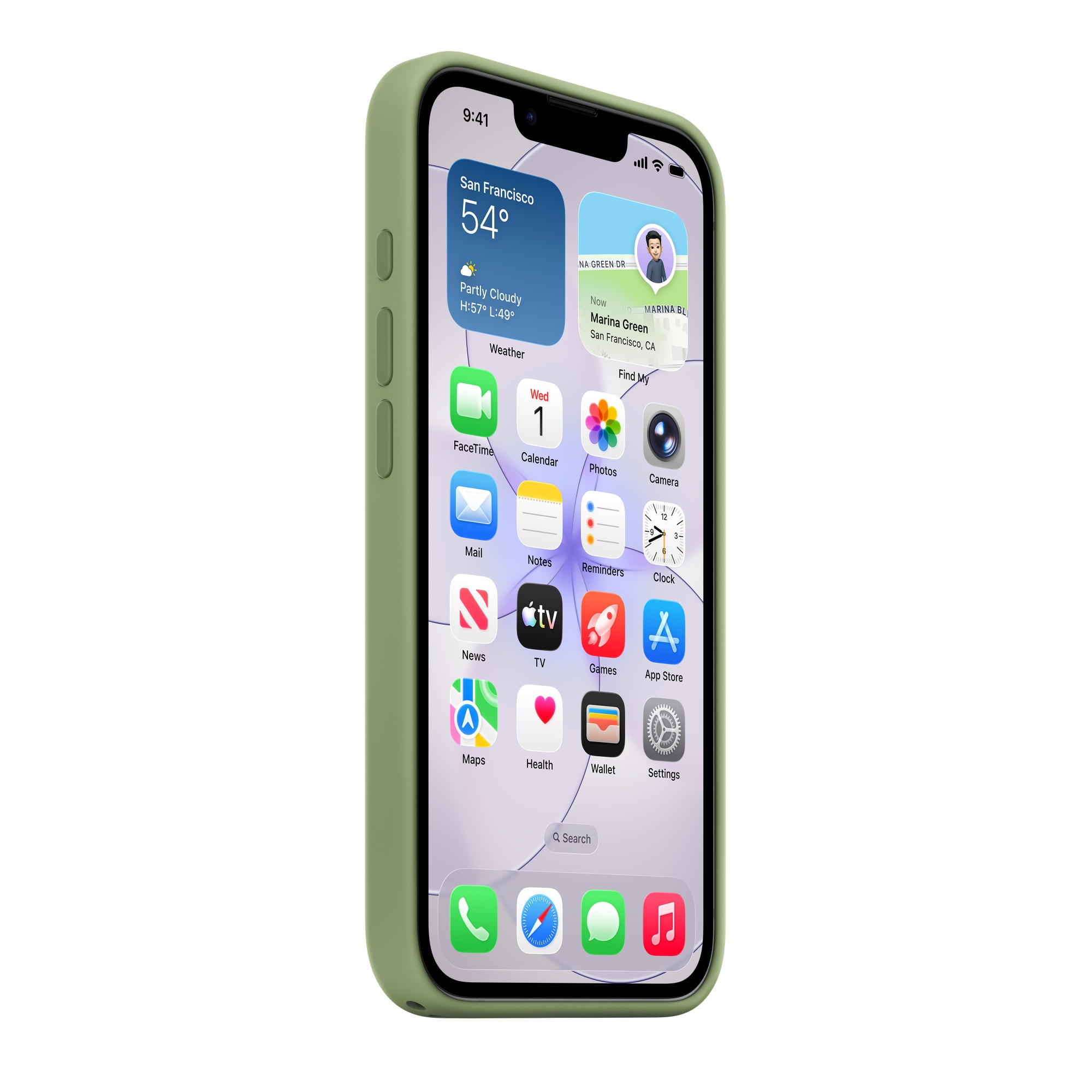 Husa de protectie Apple Silicone Case with MagSafe pentru iPhone 17e, Light Moss
