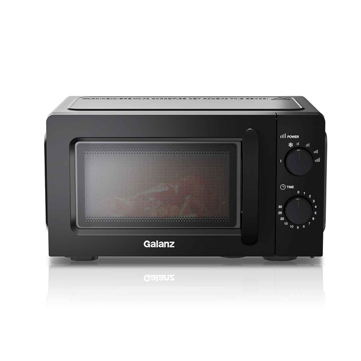 Cuptor cu microunde Galanz P70T20L-P5, 20L, 700W, 6 setari de temperatura disponibile, 30 minute, decongelare rapida, Incalzire, negru