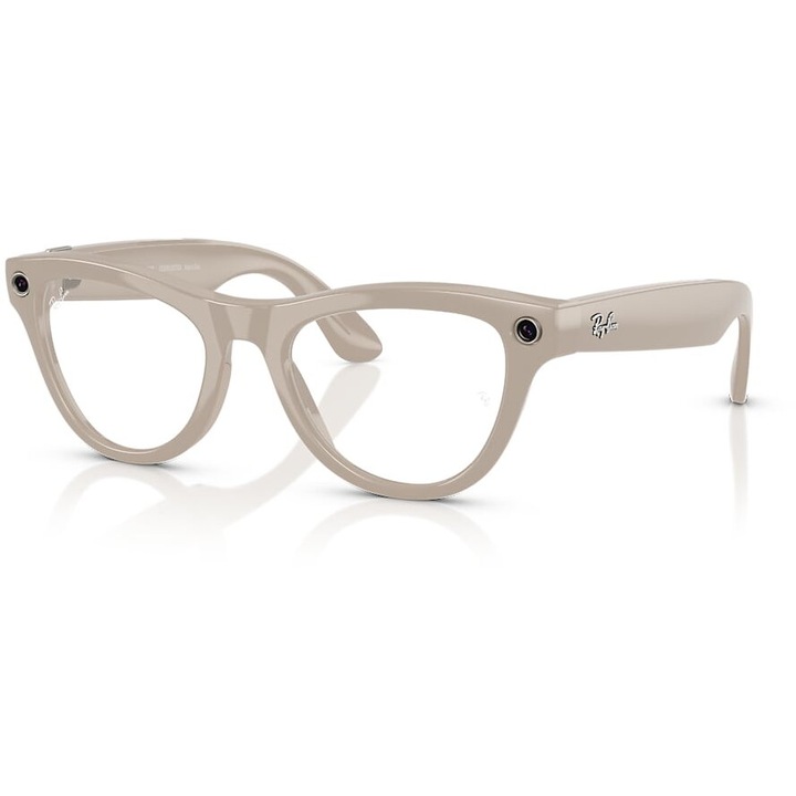 Ray-Ban Meta SKYLER okosszemüveg, M méret, fekete, 32 GB tárhely, 12 MP-es kamera, 5 mikrofon, hangszórók, Wifi 6, Meta AI, standard, átlátszó-zafír átmenetek, bézs-fényes