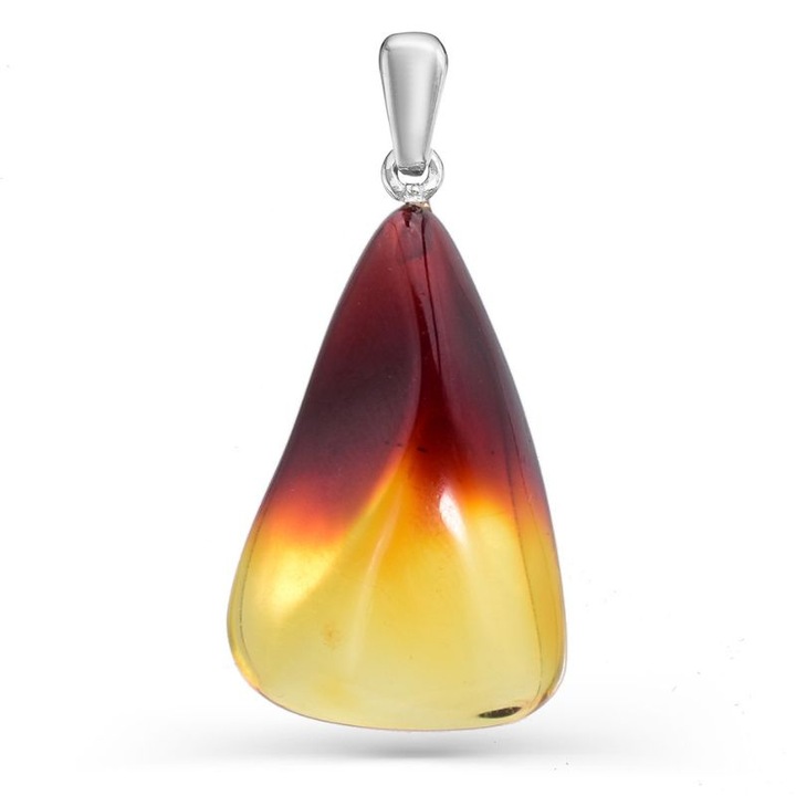 Pandantiv argint cu chihlimbar ombre, 4, 3g, 3, 2x2cm, 4, 6x2cm