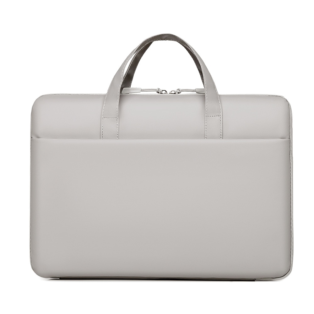 Geanta pentru laptop, Aiorber, 14 inch, design cu deschidere completa la 180°, 3 compartimente, rezistenta la stropire, maner de transport, rezistenta la abraziune, 37 x 37 x 26 cm, gri