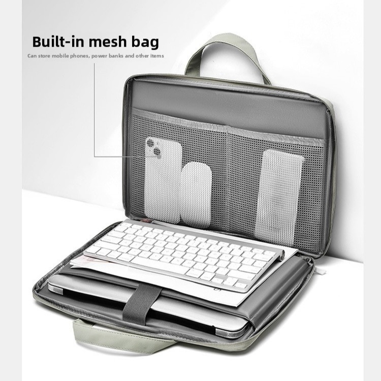 Geanta pentru laptop, Aiorber, 14 inch, design cu deschidere completa la 180°, 3 compartimente, rezistenta la stropire, maner de transport, rezistenta la abraziune, 37 x 37 x 26 cm, negru
