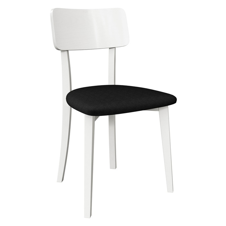 Scaun bucatarie Malzik VI, MIRJAN 24, alb + negru, 47x48x86 cm