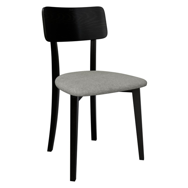 Scaun bucatarie Malzik VI, MIRJAN 24, negru + gri, 47x48x86 cm