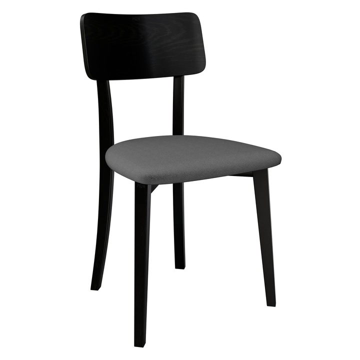 Scaun bucatarie Malzik VI, MIRJAN 24, negru + gri inchis, 47x48x86 cm