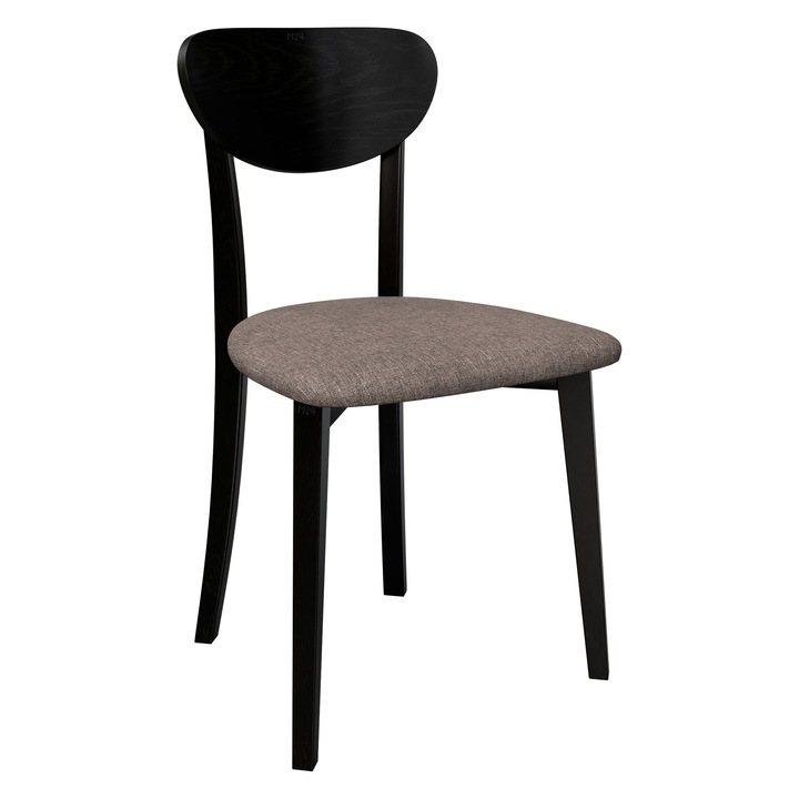 Scaun bucatarie Malzik VII, MIRJAN 24, negru + maro deschis, 47x48x86 cm