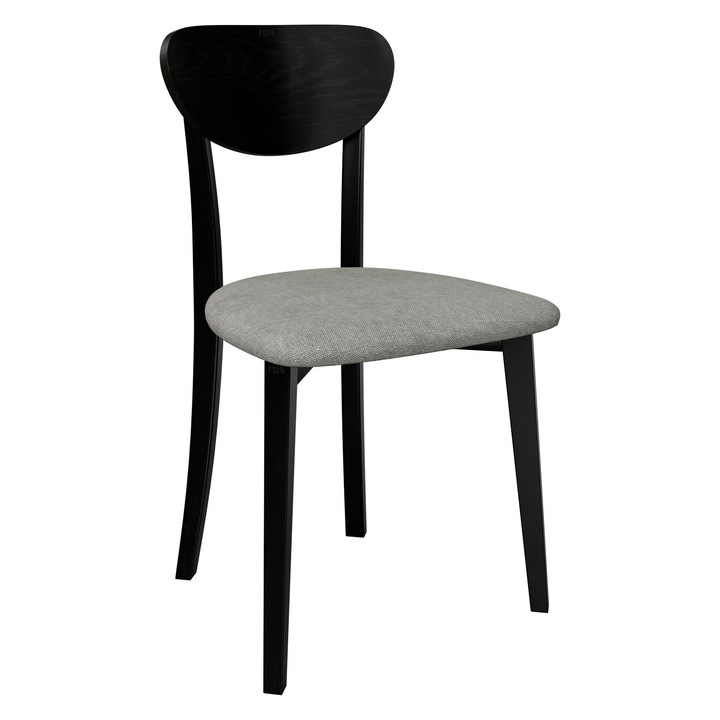 Scaun bucatarie Malzik VII, MIRJAN 24, negru + gri, 47x48x86 cm