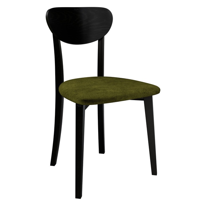 Scaun bucatarie Malzik VII, MIRJAN 24, negru + verde inchis, 47x48x86 cm