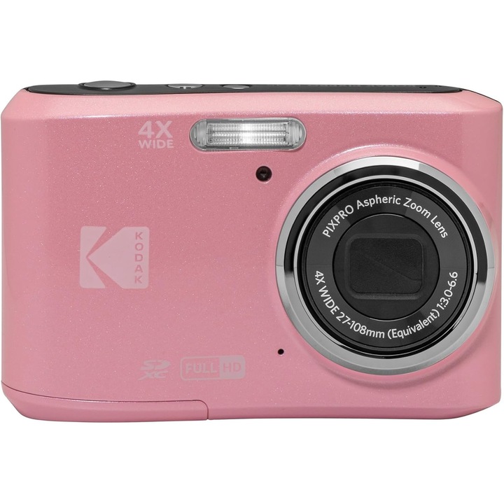 Aparat Foto Kodak PixPro FZ45, 16 MP, Zoom 4X, Vlogging, Full HD – 1080p, Roz