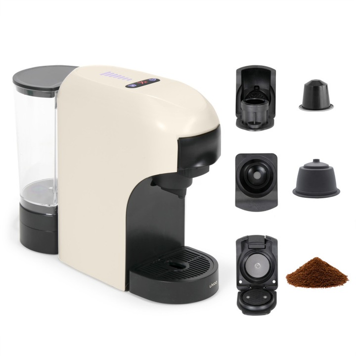 Espressor multicapsule Livoo DOD217C, 1400W, 0.85L, 20 bari, crem