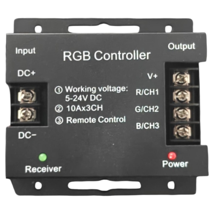 Контролер RGB RF с тъч дистанционно RF6-RGB, 5-24V DC, 3x10A, за RGB LED лента, контрол на цветове, интензитет и динамични ефекти