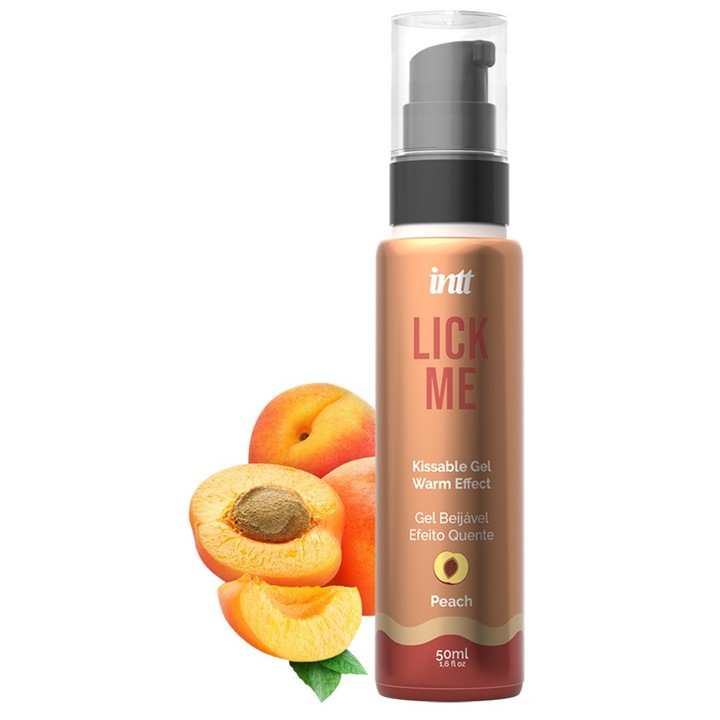 Lick me Peach ehető erotikus gél, barack ízű, melegítő hatású, 50 ml