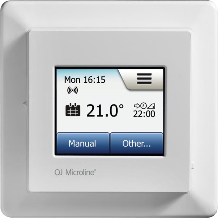 Cronotermostat programabil TECEfloor Wi-Fi Smart cu ecran tactil, montaj incastrat, 230 V, culoare: alb pur