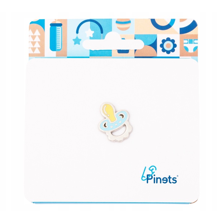 Pin, Pinets, manechin cu inimi, albastru, 2x3x1, 8cm, set 6 ace