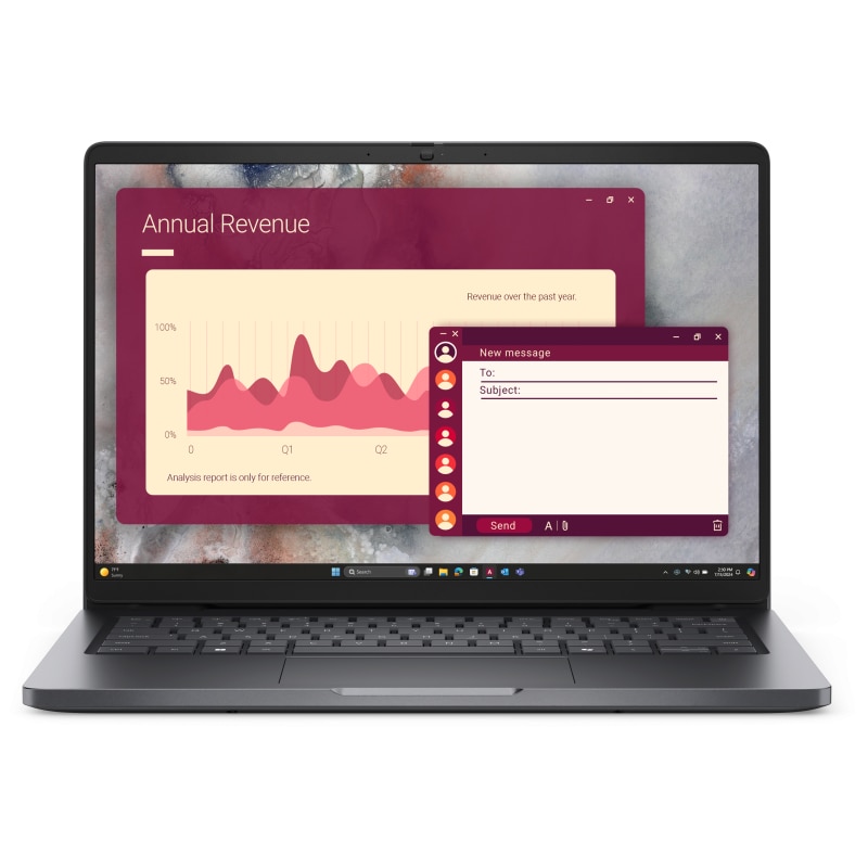 Laptop Business DELL Pro 14 PC14250, cu procesor Intel Core 7 150U, 14'' IPS, 16 GB DDR5, 256 GB SSD, Intel Graphics, Windows 11 Pro