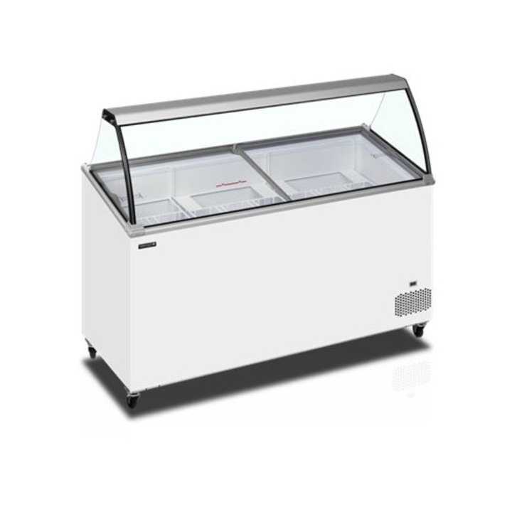 Lada frigorifica pentru inghetata Tefcold IC501SCE+SO, 2 usi, 427/398 l, -24/-14 °C, R290, Alb, 1554x620x1296 mm