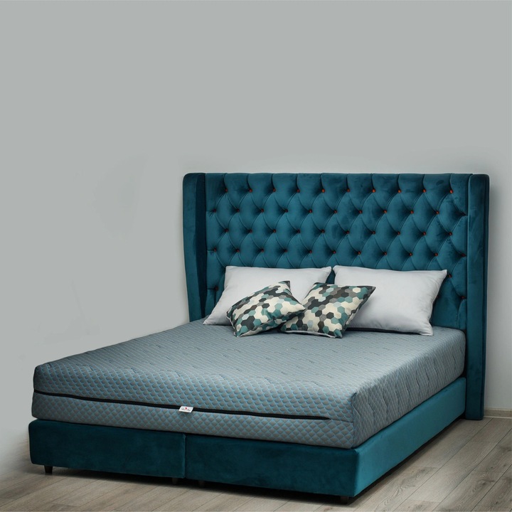 Husa saltea matlasata, Sleep Evolution, textil, Shell, hipoalergenic, cu fermoar pe 3 laturi, 140x190x16 cm