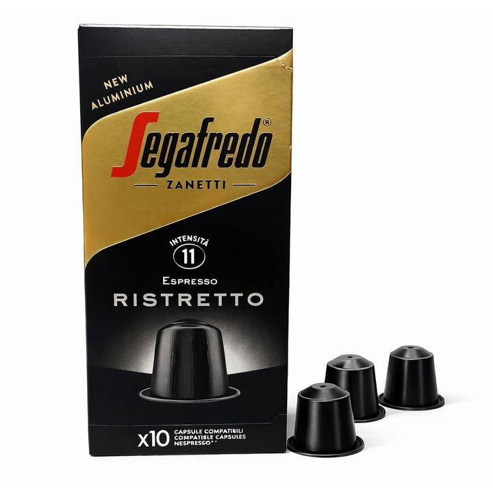 Capsule cafea Segafredo Zanetti Ristretto, 10 buc, compatibile Nespresso, intensitate 11