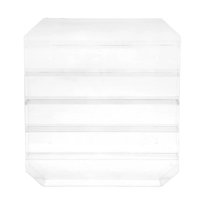 Fali tartó akril körmökhöz, 6 szintes, átlátszó, 50x5x60cm, 2 darabos szett