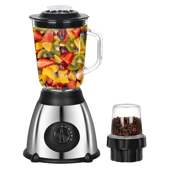 Blender portabil pentru shake-uri si smoothie-uri, 450ml, 12 lame, reincarcabil USB, alb