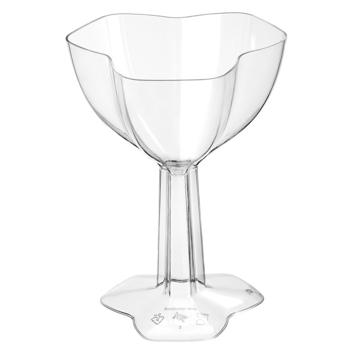 Cupa mica cu picior Tribe 68 cc PS finger food 12 buc / set transparenta