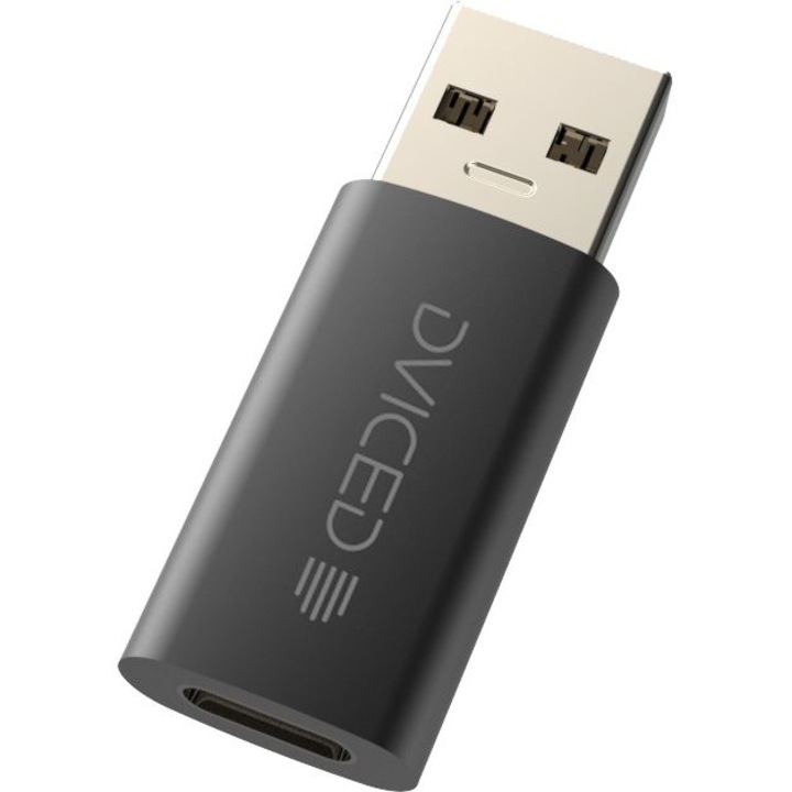 Adaptor Dviced USB Type-C la USB-A 10 Gbps Negru