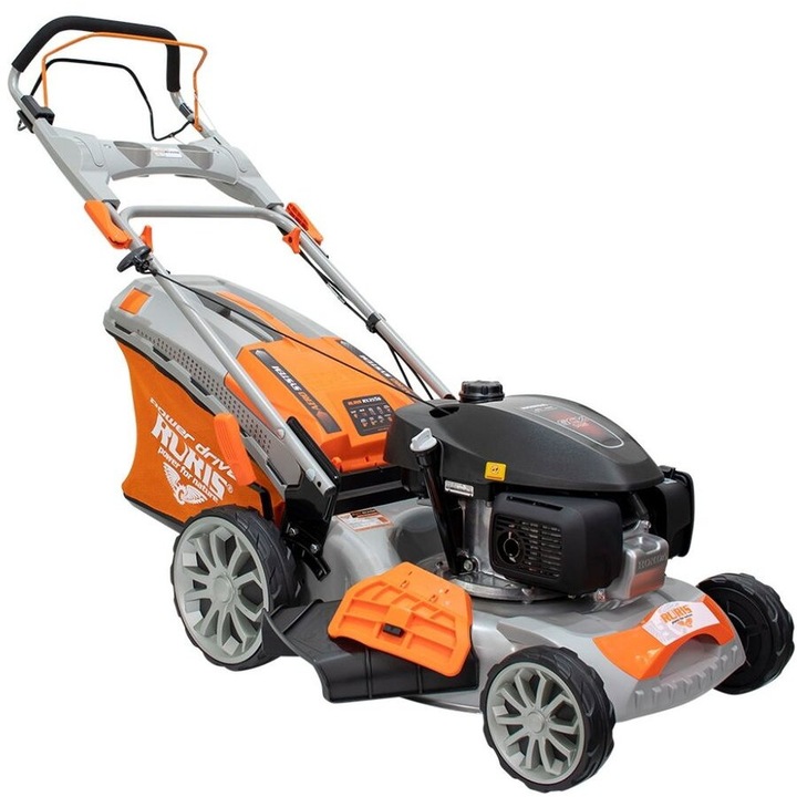 Masina de tuns gazon pe benzina Ruris RX300S, Putere 3.5 CP, latime de taiere 460 mm, volum 50 l, Gri-portocaliu