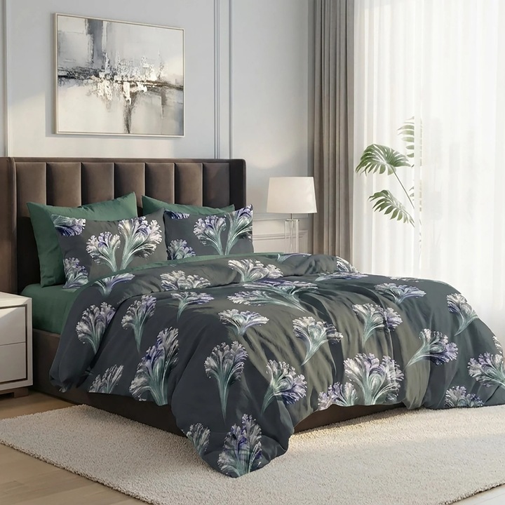 ELVO Economy dupla ágynemű 6 részes Modern Zöld LEE17 Ralex Pucioasa