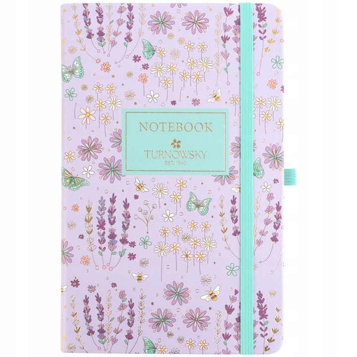 Notes A5 cu elastic si bucla pentru pix, 96 file cu patratele, hartie crem, Axent