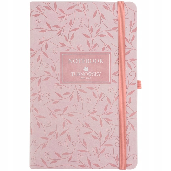 Notes A5 cu elastic si bucla pentru pix, 96 file cu patratele, roz, Axent