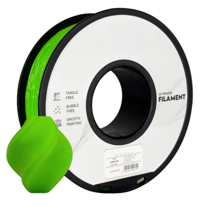 Filament TPU P120, Akami, verde, 1.75 mm, 1 kg, 330m