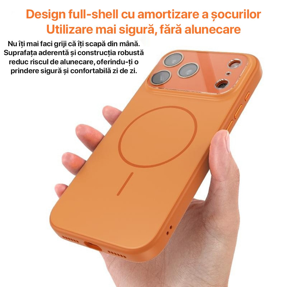 Husa pentru iPhone 13 Pro Max DaDen MagConverse, MagSafe, Incarcare Wireless, Protectie Camera, Design Slim Mat, Roz
