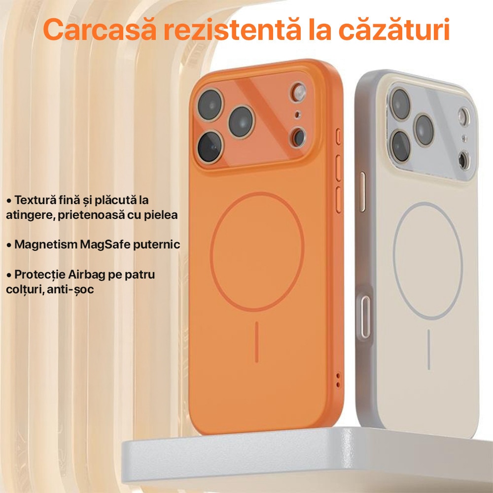 Husa pentru iPhone 13 Pro Max DaDen MagConverse, MagSafe, Incarcare Wireless, Protectie Camera, Design Slim Mat, Roz