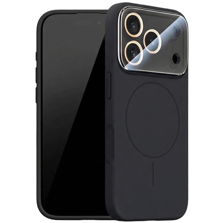 Husa pentru iPhone 14 Pro DaDen MagConverse, MagSafe, Incarcare Wireless, Protectie Camera, Design Slim Mat, Negru