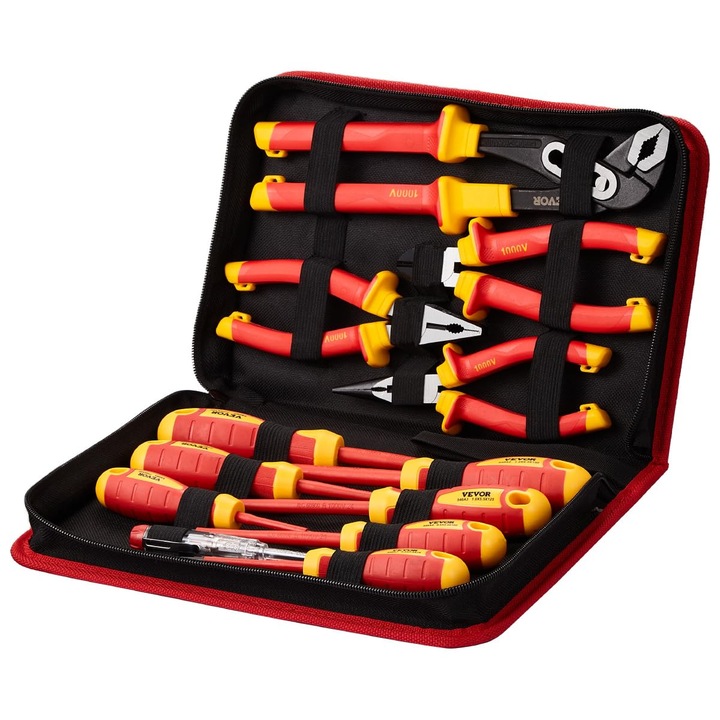 Set de șurubelnițe izolate VEVOR 12 buc, cu vârfuri Phillips, clești izolați, multicolor, 12, 64x8, 39x2, 52cm