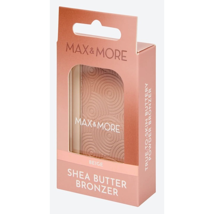 Bronzant Pudra Max & More, 5 g, Unt de Shea, Vegan, Textura Untoasa, Aspect Natural si Stralucitor, Beige