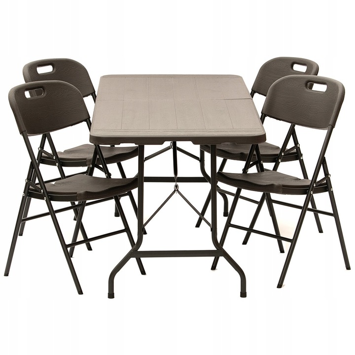 SET DE MESE PLIABILE DE GRADINA PENTRU CATERING 180x76 x1 + SCAUNE PLIABILE X4
