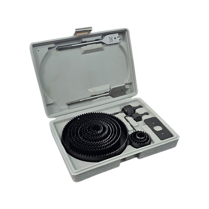 Комплект фрези 18 части за пробиване на дърво или гипсокартон, размери 21 - 126 мм