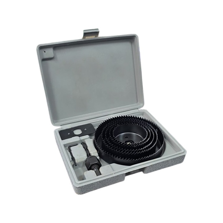 Комплект фрези 8 части за пробиване на дърво или гипсокартон, размери 63 - 126 мм