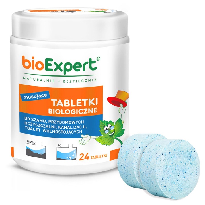 Tablete efervescente bioExpert, 24 buc, activator biologic, antiodor, eficient pentru fose septice