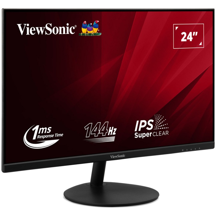 Monitor LED ViewSonic VA24E2-H, 24", FHD (1920x1080), IPS, 144Hz, 1ms MPRT, VRR, Low Blue Light, Flicker Free, HDMI, VGA, Negru