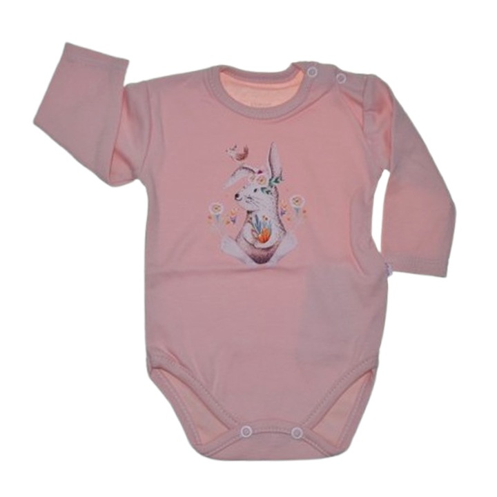 Body cu maneca lunga, pentru bebelusi, Koala Blue Sky K979-62, Roz 62 CM