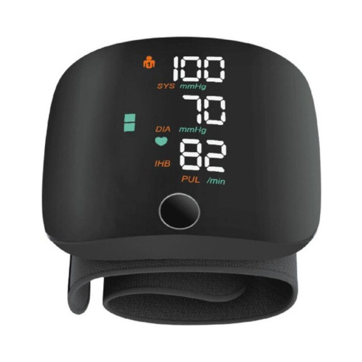Tensiometru Portabil, Digital de Incheietura, Masurare Tensiune si Puls, Precizie ±3 mmHg, XO RS02, Negru