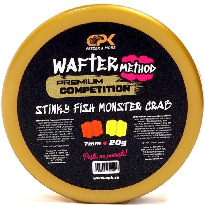Momeală CPK Wafter Competition Method Bicolor, Crap Stinky Fish Monster Crab, 7mm, 20g